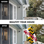 Load image into Gallery viewer, G128 Combo Pack: 5 Ft Tangle Free Aluminum Spinning Flagpole (Silver) &amp; Maryland MD State Flag 2x3 Ft, ToughWeave Series Embroidered 300D Polyester  Pole with Flag Included
