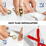 Load image into Gallery viewer, G128 Combo Pack: 6 Feet Tangle Free Spinning Flagpole (White) Alabama AL State Flag 3x5 ft Printed 150D Brass Grommets (Flag Included) Aluminum Flag Pole