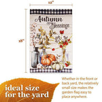 Load image into Gallery viewer, G128 Garden Flag Autumn Blessings Pumpkins and Flower Vases  12x18 Inch  Printed Blockout Polyester  Fall Decoration