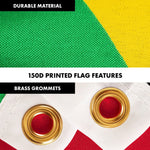 Load image into Gallery viewer, G128 Combo Pack: 6 Ft Tangle Free Aluminum Spinning Flagpole (Black) &amp; Saint Kitts and Nevis Flag 3x5 Ft, LiteWeave Pro Series Printed 150D Polyester  Pole with Flag Included