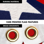 Load image into Gallery viewer, G128 Combo Pack: 6 Ft Tangle Free Aluminum Spinning Flagpole (White) &amp; American USA Yacht Ensign Flag 3x5 Ft, LiteWeave Pro Series Printed 150D Polyester  Pole with Flag Included