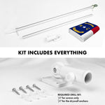 Load image into Gallery viewer, G128 Combo Pack: 6 Ft Tangle Free Spinning Flagpole (Silver) &amp; North Carolina Flag 3x5 Ft Embroidered 220GSM Spun Polyester, Brass Grommets (Flag Included) Aluminum Flag Pole