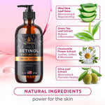 Load image into Gallery viewer, Retinol Serum for Face with Hyaluronic Acid Vitamin E and A Aloe Vera 8 Oz