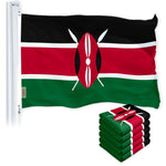 Load image into Gallery viewer, G128 5 Pack: Kenya (Kenyan) Flag  3x5 feet  Printed 150D Indoor/Outdoor, Vibrant Colors, Brass Grommets, Quality Polyester, Much Thicker More Durable Than 100D 75D Polyester