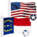 Load image into Gallery viewer, G128 Combo Pack: American USA Flag 1x1.5 Ft &amp; North Carolina State Flag 1x1.5 Ft  Both ToughWeave Series Embroidered 300D Polyester, Embroidered Design, Indoor/Outdoor, Brass Grommets
