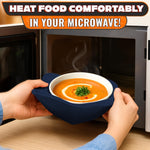 Load image into Gallery viewer, 4 Pcs Microwave Bowl Cozy Holders – Deep Navy Blue Microwave Bowl Holders for Hot Food Protect Hands from Hot Dishes – Soft &amp; Heat Resistant Fabric for Safe Heating &amp; Convenient Use in the Kitchen