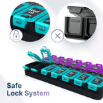 Load image into Gallery viewer, Weekly Pill Organizer 2 Times A Day Airtight Pill Box 7 Day Am Pm Vitamin Case