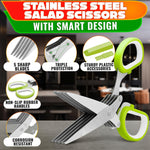 Load image into Gallery viewer, Herb Scissors with 5 Blades and Cover – Stainless Steel Herb Cutter for Fast &amp; Precise Cutting Compact Easy to Store Design – Ergonomic Handle &amp; Cleaning Brush for Quick and Comfortable Kitchen Prep