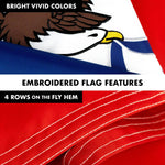 Load image into Gallery viewer, G128  6 Feet Tangle Free Spinning Flagpole (White) Iowa Double Sided Brass Grommets Embroidered 3x5 ft (Flag Included) Aluminum Flag Pole