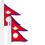 Load image into Gallery viewer, G128 2 Pack: Nepal Nepali Flag  3x5 Ft  LiteWeave Pro Series Printed 150D Polyester  Country Flag, Indoor/Outdoor, Vibrant Colors, Brass Grommets, Thicker and More Durable Than 100D 75D Polyester