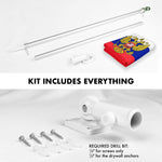 Load image into Gallery viewer, G128 Combo Pack: 6 Ft Tangle Free Aluminum Spinning Flagpole (Silver) &amp; Russia Russian Ensign Flag 3x5 Ft, LiteWeave Pro Series Printed 150D Polyester  Pole with Flag Included