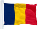 Load image into Gallery viewer, Chad (Chadian) Flag  3x5 feet  Printed 150D Indoor/Outdoor, Vibrant Colors, Brass Grommets, Quality Polyester, Much Thicker More Durable Than 100D 75D Polyester