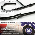 Load image into Gallery viewer, Combo Pack Garden Flag Stand Black 36x16 in and Garden Flag Patriotic