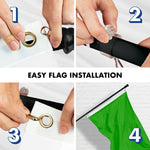 Load image into Gallery viewer, G128 Combo Pack: 5 Ft Tangle Free Aluminum Spinning Flagpole (Black) &amp; Solid Lime Green Color Flag 2x3 Ft, LiteWeave Pro Series Printed 150D Polyester  Pole with Flag Included