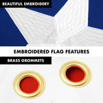 Load image into Gallery viewer, G128 Combo Pack: 6 Ft Tangle Free Aluminum Spinning Flagpole (Silver) &amp; Chile Chilean Flag 3x5 Ft, ToughWeave Series Embroidered 300D Polyester  Pole with Flag Included