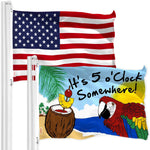 Load image into Gallery viewer, Combo Pack: USA American Flag &amp; It's 5 O'Clock Somewhere Flag 3x5 FT Printed 150D Polyester