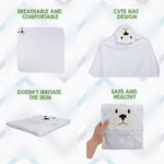 Load image into Gallery viewer, Hooded Baby Towels 33 x 33 Inch White Terry Cotton Baby Bath Towels Hooded with Bear Face and Ears Hooded Towels for Baby Soft Toddler Towels for Boy Girl Absorbent Hooded Baby Towel