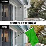 Load image into Gallery viewer, G128 Combo Pack: 5 Ft Tangle Free Aluminum Spinning Flagpole (Black) &amp; Solid Lime Green Color Flag 2x3 Ft, LiteWeave Pro Series Printed 150D Polyester  Pole with Flag Included