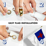 Load image into Gallery viewer, G128  6 Feet Tangle Free Spinning Flagpole (White) Christian Flag Brass Grommets Embroidered 3x5 ft (Flag Included) Aluminum Flag Pole