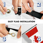Load image into Gallery viewer, G128 Combo Pack: 5 Ft Tangle Free Aluminum Spinning Flagpole (Black) &amp; Canada Canadian Flag 2x3 Ft, LiteWeave Pro Series Printed 150D Polyester  Pole with Flag Included