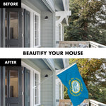 Load image into Gallery viewer, G128 Combo Pack: 6 Ft Tangle Free Spinning Flagpole (Silver) &amp; South Dakota Flag 3x5 Ft Printed 150D Polyester, Brass Grommets (Flag Included) Aluminum Flag Pole