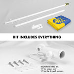 Load image into Gallery viewer, G128 Combo: 6 Ft Tangle Free Aluminum Spinning Flagpole (White) &amp; Ukraine Ukrainian Coat of Arms Flag 3x5 Ft, LiteWeave Pro Printed 150D Polyester, 4 Corner Brass Grommets  Pole with Flag Included