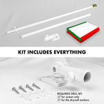 Load image into Gallery viewer, G128 Combo Pack: 6 Ft Tangle Free Aluminum Spinning Flagpole (White) &amp; Italy Italian Flag 3x5 Ft, LiteWeave Pro Series Printed 150D Polyester, 4 Corner Brass Grommets  Pole with Flag Included