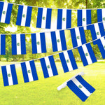 Load image into Gallery viewer, G128 El Salvador Salvadoran Bunting Banner  Flag 8.2 x 5.5 Inch, Full String 33 Feet  Printed 150D Polyester, Decorations For Bar, School, Festival Events Celebration