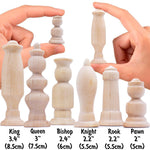 Load image into Gallery viewer, Unpainted Wood Chess Pieces Set of 32 pcs Chess Sets for DIY Craft Unfinished
