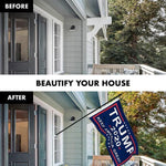Load image into Gallery viewer, Combo Pack: 6 Feet Tangle Free Spinning Flagpole (Black) Trump Keep America Great Flag 3x5 ft Printed 150D Brass Grommets (Flag Included) Aluminum Flag Pole
