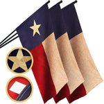 Load image into Gallery viewer, G128 3 Pack: Texas TeaStained Flag  2x3 Ft  ToughWeave Pro Series Pole Sleeve Embroidered 420D Polyester  Embroidered Design, Indoor/Outdoor, High Quality, NO Flagpole Included