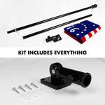 Load image into Gallery viewer, G128 Combo Pack: 6 Ft Tangle Free Aluminum Spinning Flagpole (Black) &amp; Bennington 76 Flag 3x5 Ft, ToughWeave Series Embroidered 300D Polyester  Pole with Flag Included