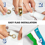 Load image into Gallery viewer, G128 Combo Pack: 6 Ft Tangle Free Spinning Flagpole (White) &amp; Uzbekistan Flag 3x5 Ft Printed 150D Polyester, Brass Grommets (Flag Included) Aluminum Flag Pole