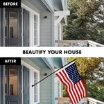 Load image into Gallery viewer, G128 Combo Pack: 5 Ft Tangle Free Aluminum Spinning Flagpole (Black) &amp; American USA Flag 2x3 Ft, LiteWeave Pro Series Printed 150D Polyester  Pole with Flag Included