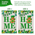 Load image into Gallery viewer, G128 Combo Pack: Garden Flag Stand Black 36 in x 16 in &amp; Garden Flag Home St. Patrick's Day Decoration Gnome with Green Heart 12x18 DoubleSided Blockout Fabric
