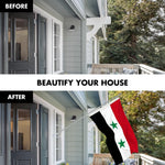 Load image into Gallery viewer, G128 Combo Pack: 6 Ft Tangle Free Aluminum Spinning Flagpole (Silver) &amp; Syria Syrian Flag 3x5 Ft, LiteWeave Pro Series Printed 150D Polyester  Pole with Flag Included