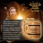 Load image into Gallery viewer, Viking Beer Mug Tankard Norse Cup for Men Stainless Steel Mug 20 oz Oak Wood