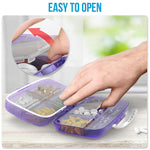 Load image into Gallery viewer, Pill Organizer Airtight Purple Pill Box Large Pill Dispenser for Home and Travel