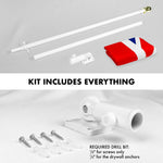 Load image into Gallery viewer, G128  6 Feet Tangle Free Spinning Flagpole (White) United Kingdom Brass Grommets Printed 3x5 ft (Flag Included) Aluminum Flag Pole