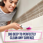 Load image into Gallery viewer, Scrub Brush Set of 3pcs Cleaning Shower Scrubber Ergonomic Handle Black Pink