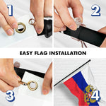 Load image into Gallery viewer, G128 Combo Pack: 6 Ft Tangle Free Aluminum Spinning Flagpole (Black) &amp; Russia Russian Ensign Flag 3x5 Ft, LiteWeave Pro Series Printed 150D Polyester  Pole with Flag Included