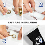 Load image into Gallery viewer, G128  6 Feet Tangle Free Spinning Flagpole (White) POW Double Sided Brass Grommets Embroidered 3x5 ft (Flag Included) Aluminum Flag Pole