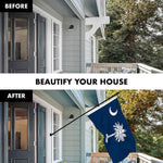 Load image into Gallery viewer, G128 Combo Pack: 6 Feet Tangle Free Spinning Flagpole (Black) South Carolina SC State Flag 3x5 ft Printed 150D Brass Grommets (Flag Included) Aluminum Flag Pole
