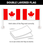 Load image into Gallery viewer, G128 2 Pack: Canada Canadian Car Flag  11x17 In  Double LiteWeave Pro Series Double Sided Printed 150D Polyester  Flagpole Included  Perfect for Festival Celebrations, Parades