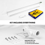 Load image into Gallery viewer, G128 Combo Pack: 6 Ft Tangle Free Aluminum Spinning Flagpole (Silver) &amp; Barbados Barbadian Flag 3x5 Ft, LiteWeave Pro Series Printed 150D Polyester  Pole with Flag Included