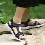 Load image into Gallery viewer, Dressy and Casual Cute Summer Sandals for Women Ladies Beach Sandals with Breathable Fabric Hook and Loop Secure Adjustable Straps Comfortable and Thick Non Slip Sole All Day Walking Sandals