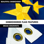 Load image into Gallery viewer, G128  6 Feet Tangle Free Spinning Flagpole (White) Alaska Flag Brass Grommets Embroidered 3x5 ft (Flag Included) Aluminum Flag Pole