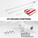 Load image into Gallery viewer, G128 Combo Pack: 6 Ft Tangle Free Aluminum Spinning Flagpole (Silver) &amp; Civil Peace USA Flag 3x5 Ft, LiteWeave Pro Series Printed 150D Polyester  Pole with Flag Included