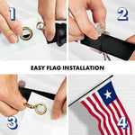 Load image into Gallery viewer, G128 Combo Pack: 6 Ft Tangle Free Aluminum Spinning Flagpole (Black) &amp; Liberia Liberian Flag  3x5 Ft LiteWeave Pro Series Printed 150D Polyester  Pole with Flag Included