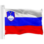 Load image into Gallery viewer, G128 Combo Pack: American USA Flag 3x5 Ft &amp; Slovenia Flag 3x5 Ft, Both Printed 150D Polyester, Indoor/Outdoor, Brass Grommets